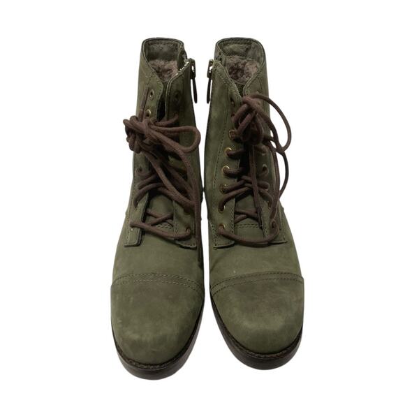 Ugg Kilmer Moto Green Leather Boots. Combat Boots Shearling Lined Size: US 5 - Picture 3 of 6